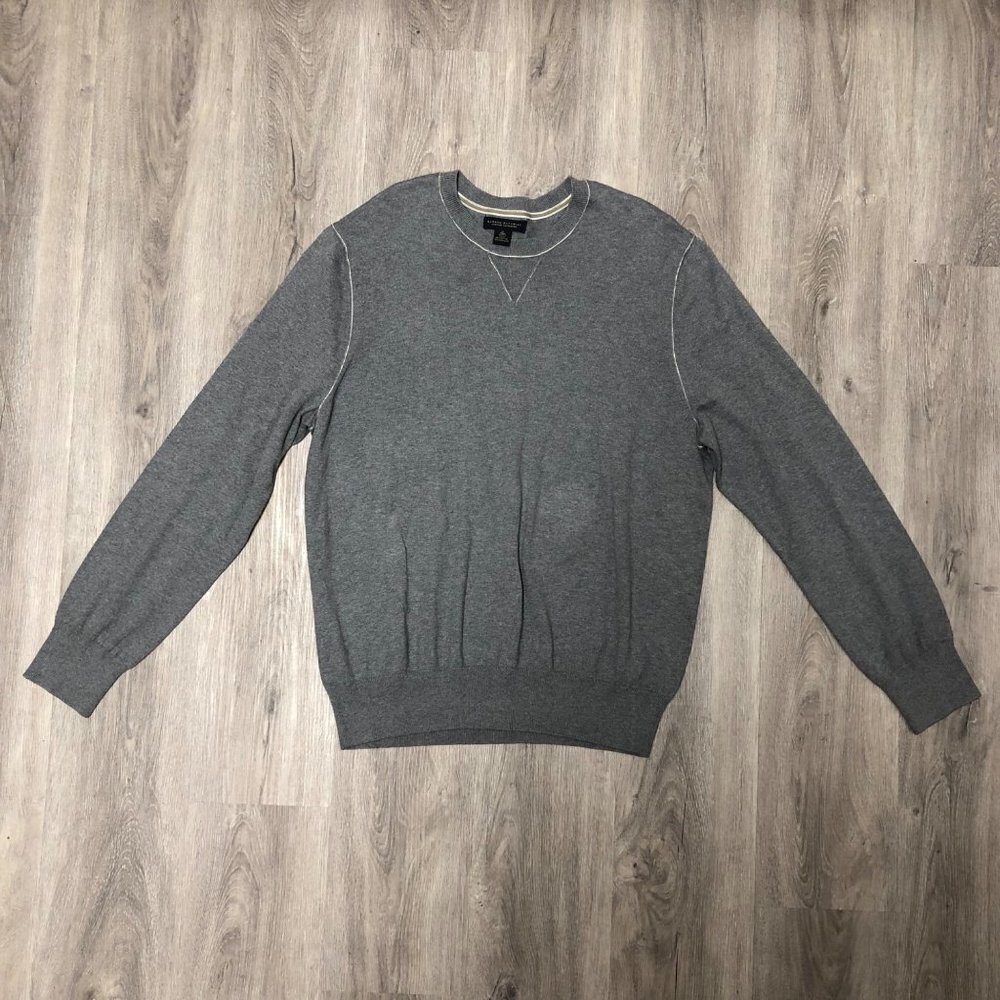 Banana Republic Men's Size XL Cashmere Blend Sweater Grey V Neck Knit Shirt